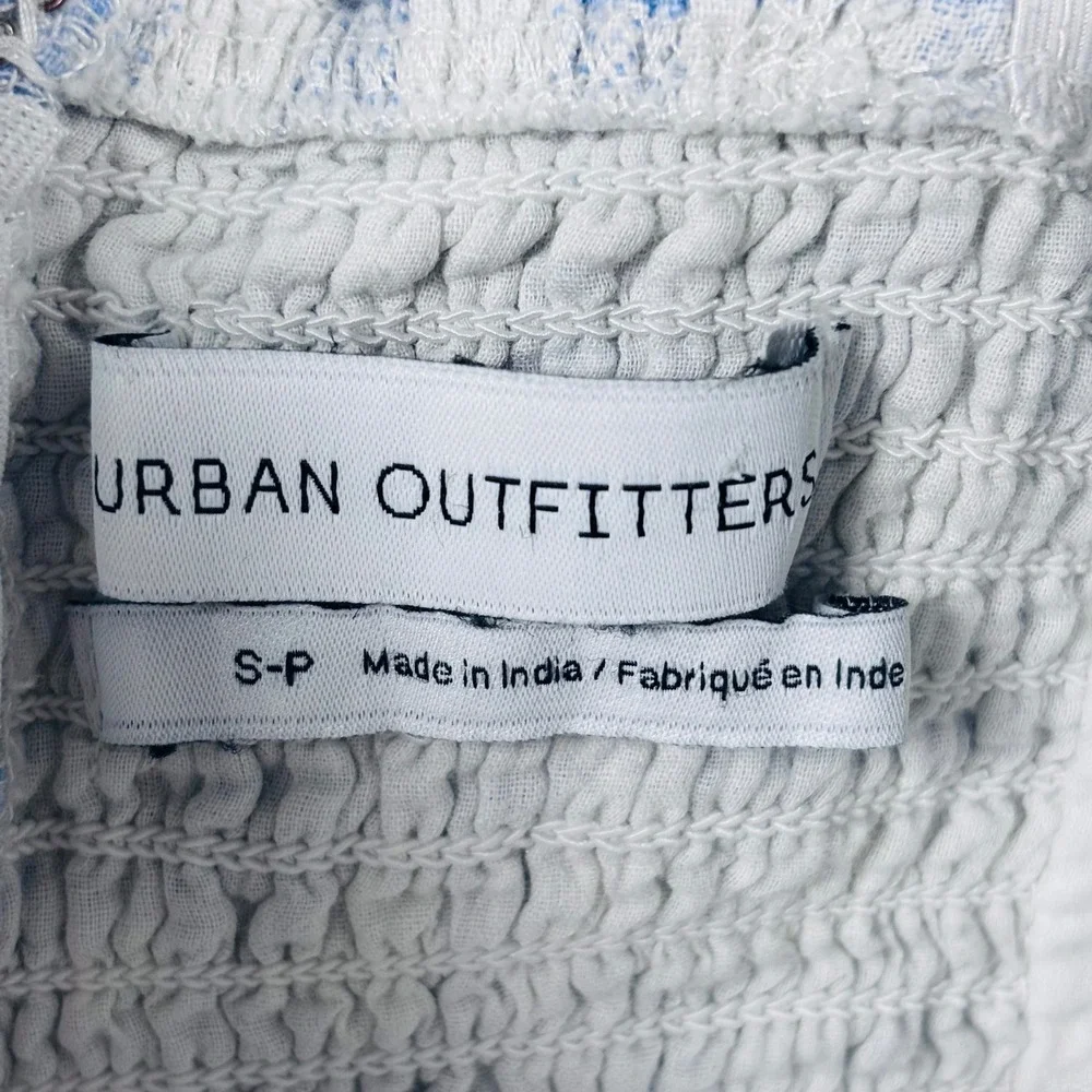 Urban Outfitters Blue Gingham Lace Up Ruffle Mini Dress‎ Small OB1210894